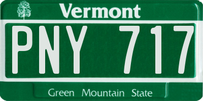 VT license plate PNY717