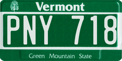 VT license plate PNY718