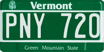 VT license plate PNY720