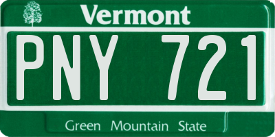 VT license plate PNY721