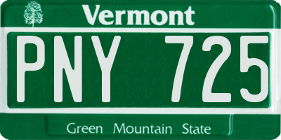 VT license plate PNY725