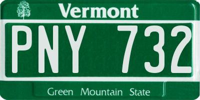 VT license plate PNY732