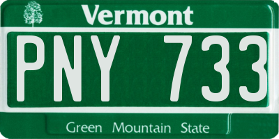 VT license plate PNY733