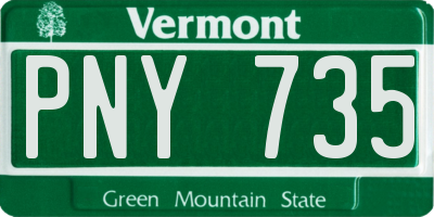 VT license plate PNY735