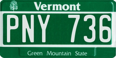 VT license plate PNY736