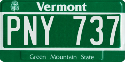 VT license plate PNY737