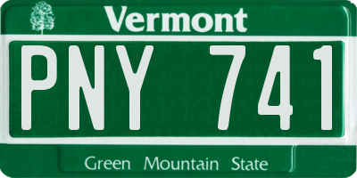 VT license plate PNY741