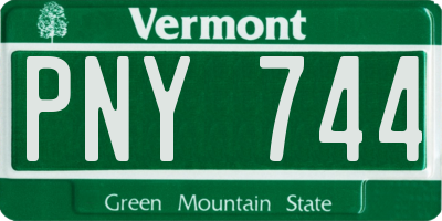VT license plate PNY744