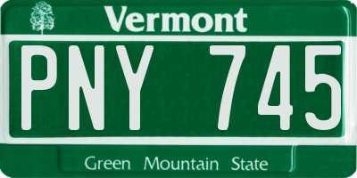 VT license plate PNY745