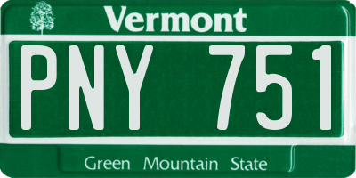 VT license plate PNY751