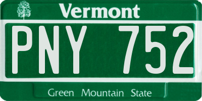 VT license plate PNY752