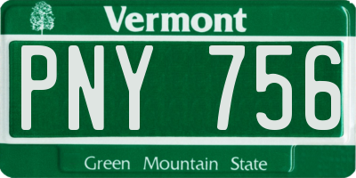 VT license plate PNY756