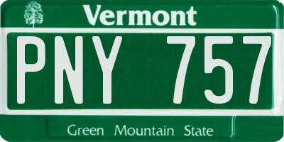 VT license plate PNY757