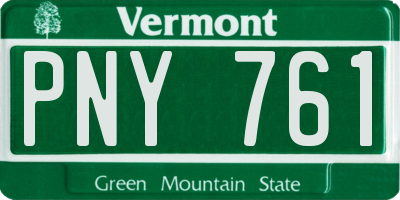 VT license plate PNY761