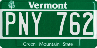 VT license plate PNY762