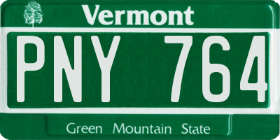 VT license plate PNY764