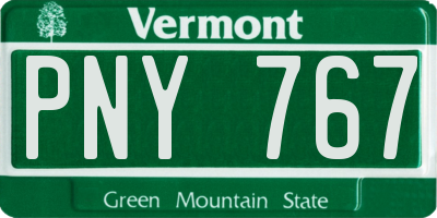 VT license plate PNY767