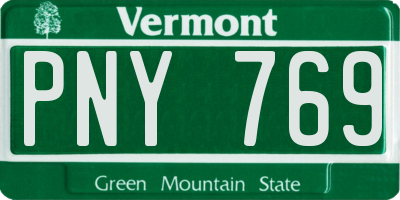VT license plate PNY769