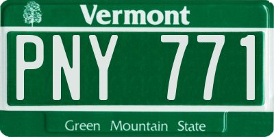 VT license plate PNY771