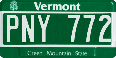 VT license plate PNY772