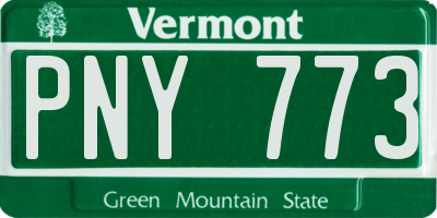 VT license plate PNY773