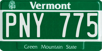VT license plate PNY775