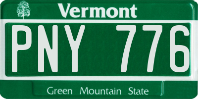 VT license plate PNY776