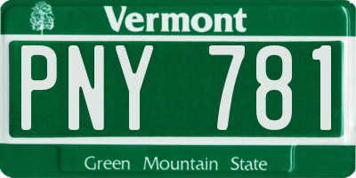 VT license plate PNY781