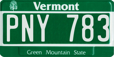 VT license plate PNY783