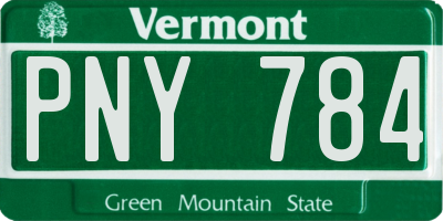 VT license plate PNY784