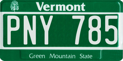 VT license plate PNY785