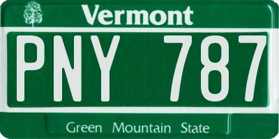 VT license plate PNY787
