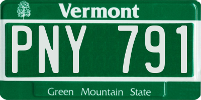 VT license plate PNY791