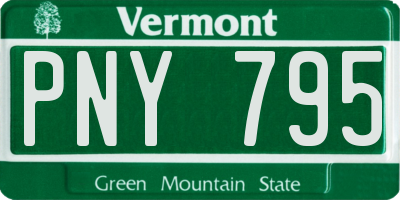 VT license plate PNY795