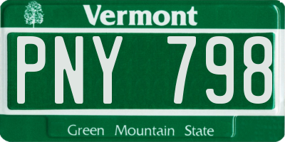 VT license plate PNY798