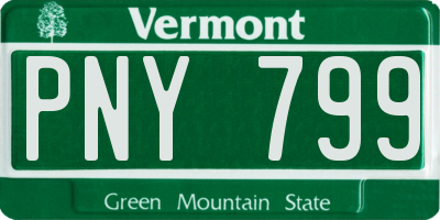 VT license plate PNY799