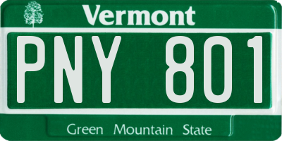 VT license plate PNY801