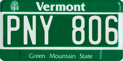 VT license plate PNY806