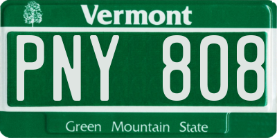 VT license plate PNY808