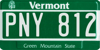 VT license plate PNY812