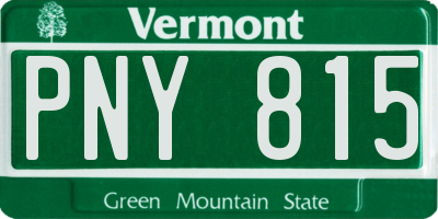 VT license plate PNY815