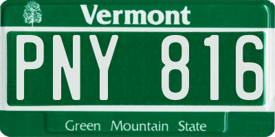 VT license plate PNY816