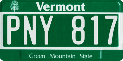 VT license plate PNY817