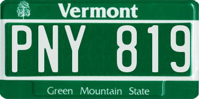VT license plate PNY819