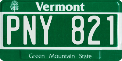 VT license plate PNY821