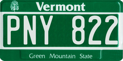 VT license plate PNY822