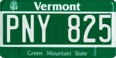 VT license plate PNY825