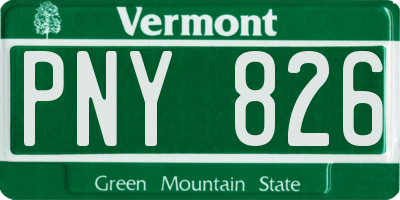 VT license plate PNY826