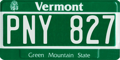 VT license plate PNY827