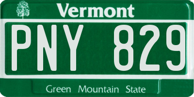 VT license plate PNY829